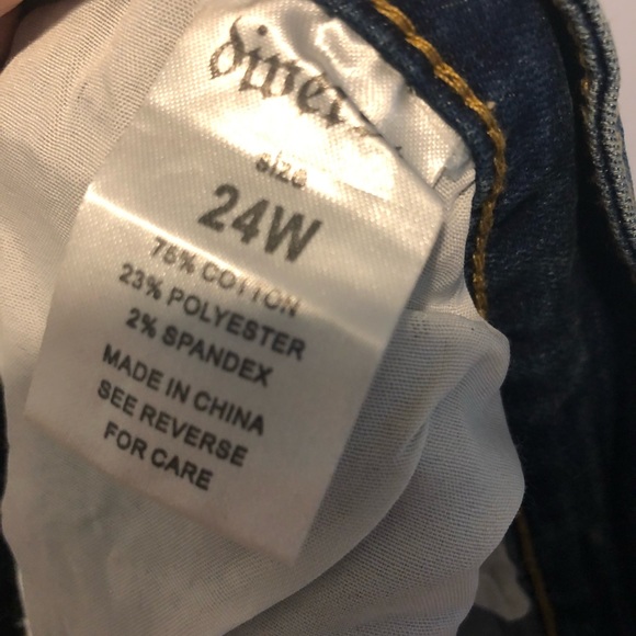 Diverso 24w Bermuda Denim Blue Jean shorts 4th July flag bottom stars stretch - Picture 6 of 7